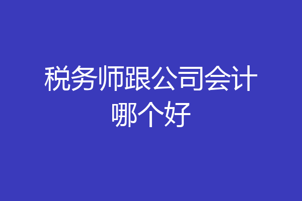 税务师跟公司会计哪个好