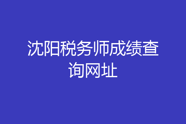 沈阳税务师成绩查询网址