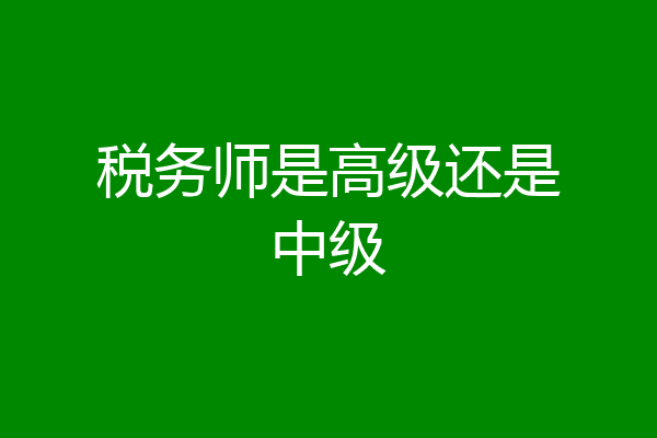 税务师是高级还是中级
