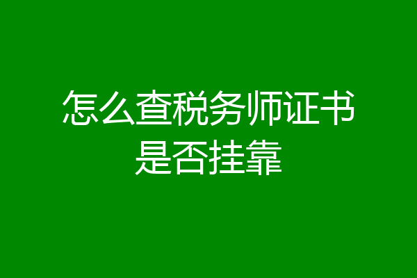 怎么查税务师证书是否挂靠