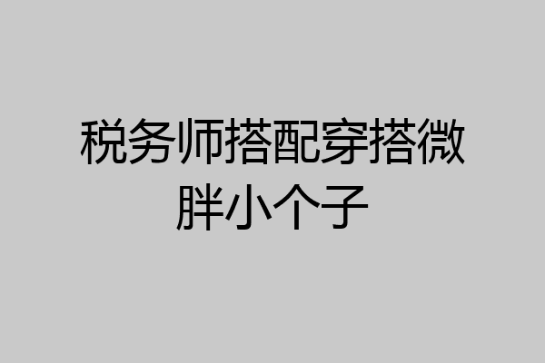 税务师搭配穿搭微胖小个子