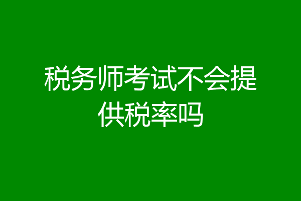税务师考试不会提供税率吗