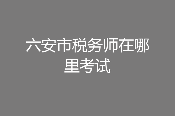 六安市税务师在哪里考试