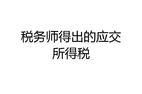 税务师得出的应交所得税