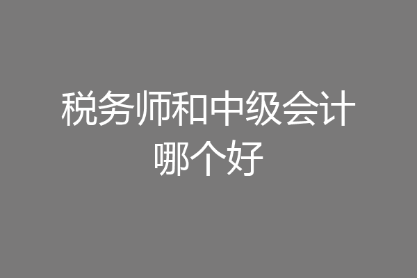 税务师和中级会计哪个好