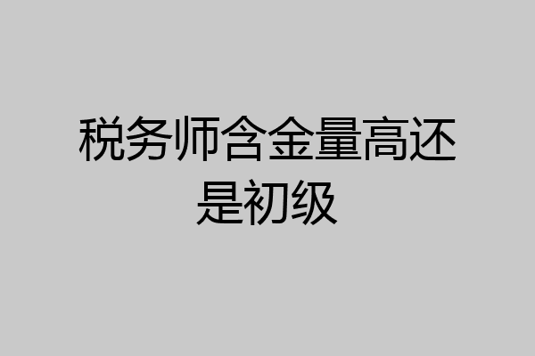 税务师含金量高还是初级