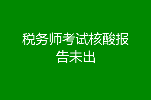 税务师考试核酸报告未出