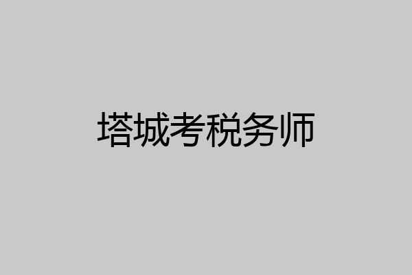 塔城考税务师