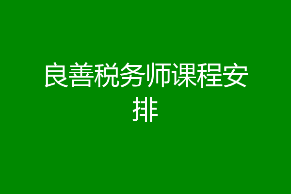 良善税务师课程安排