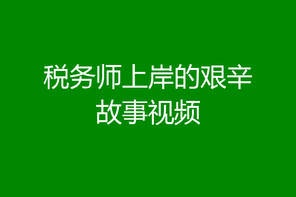 税务师上岸的艰辛故事视频