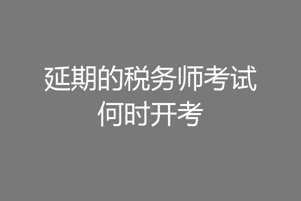 延期的税务师考试何时开考