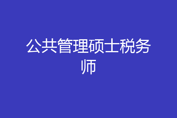 公共管理硕士税务师