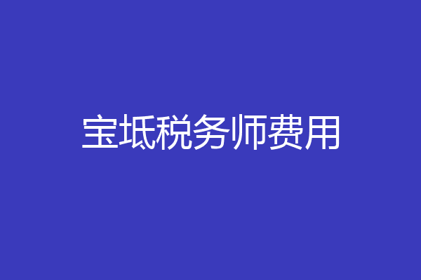 宝坻税务师费用