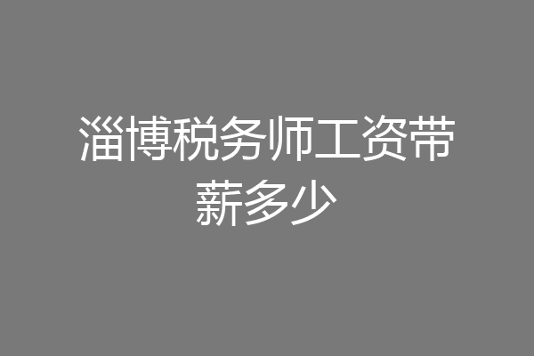 淄博税务师工资带薪多少