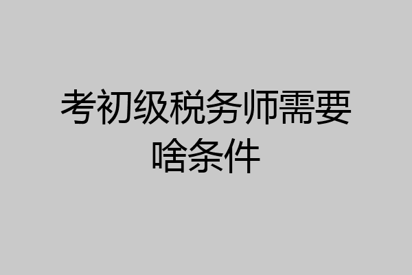 考初级税务师需要啥条件