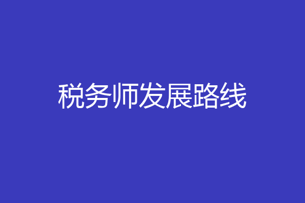 税务师发展路线