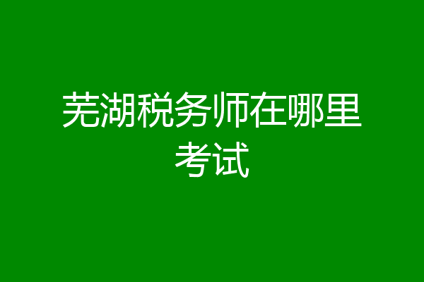 芜湖税务师在哪里考试