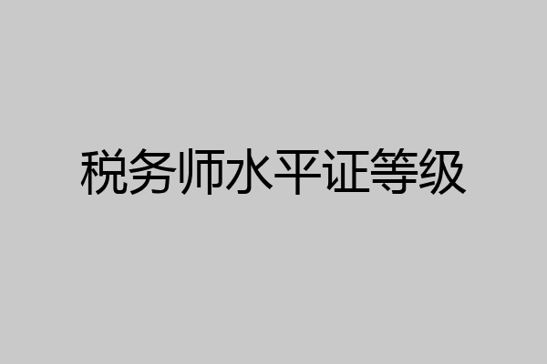 税务师水平证等级
