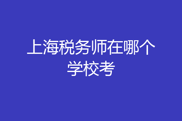 上海税务师在哪个学校考