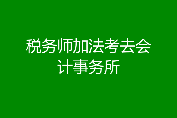 税务师加法考去会计事务所