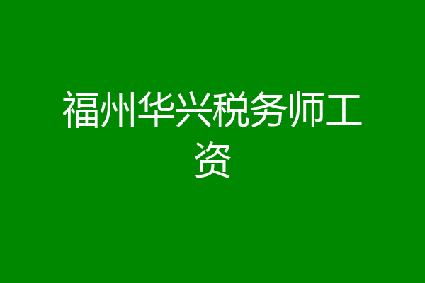 福州华兴税务师工资