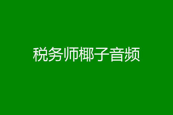 税务师椰子音频