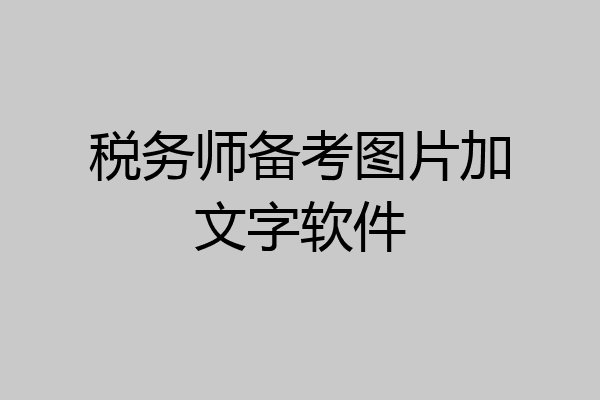 税务师备考图片加文字软件