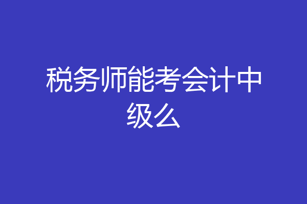 税务师能考会计中级么