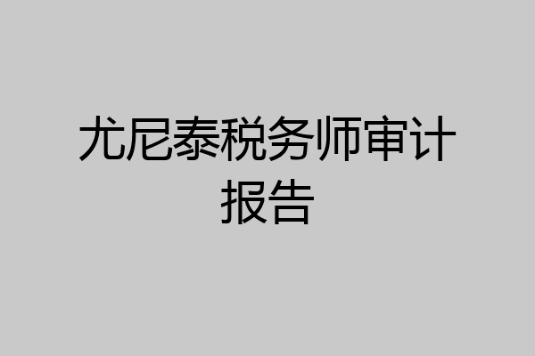 尤尼泰税务师审计报告