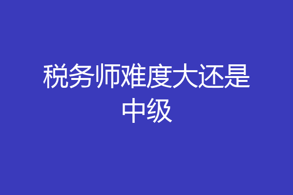 税务师难度大还是中级