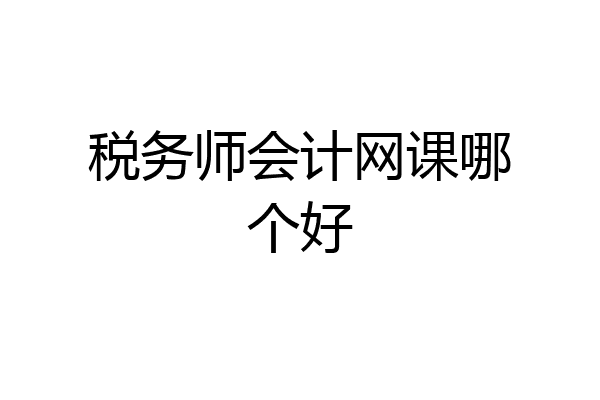 税务师会计网课哪个好