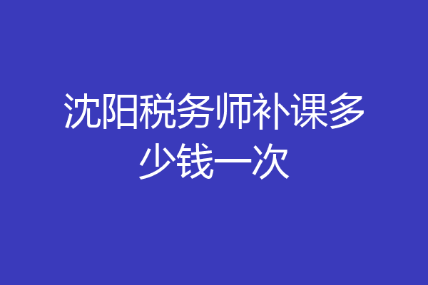 沈阳税务师补课多少钱一次