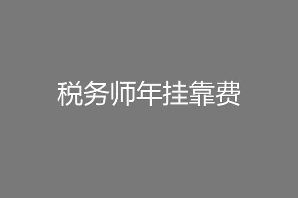 税务师年挂靠费