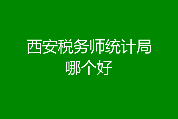 西安税务师统计局哪个好