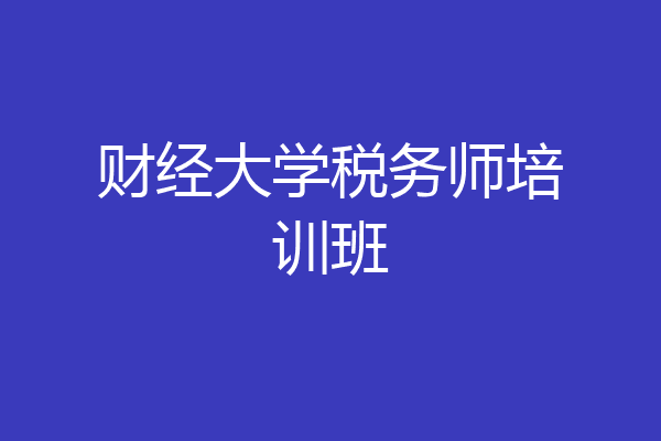 财经大学税务师培训班