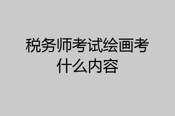 税务师考试绘画考什么内容