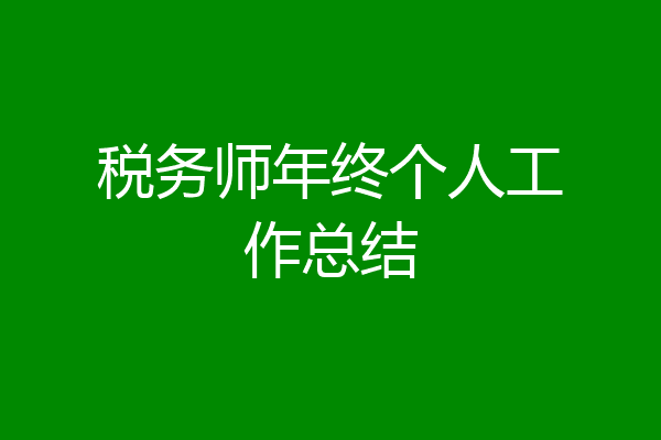 税务师年终个人工作总结