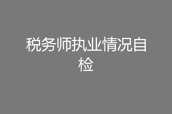 税务师执业情况自检