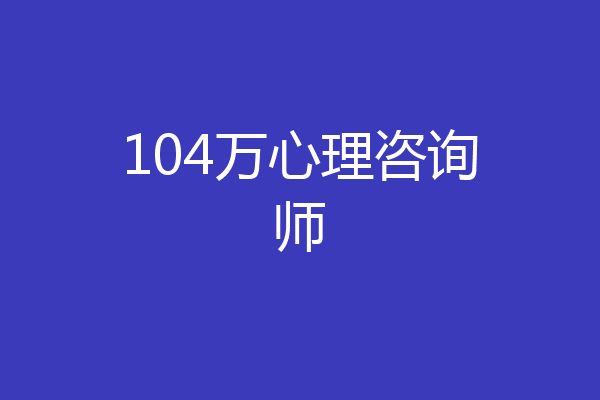 104万心理咨询师