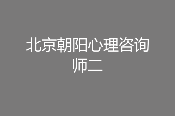 北京朝阳心理咨询师二