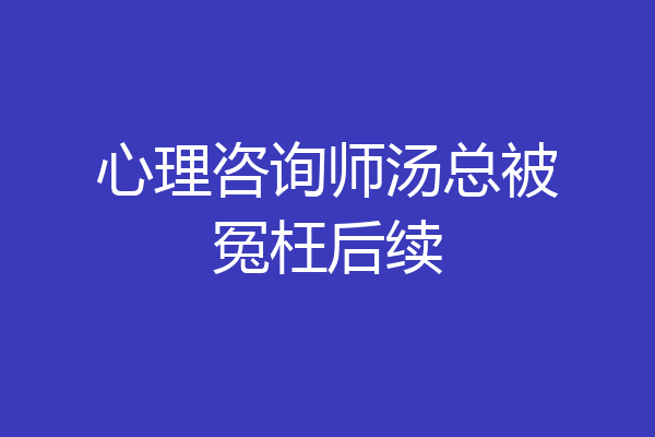 心理咨询师汤总被冤枉后续