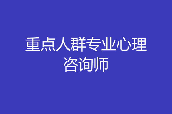 重点人群专业心理咨询师