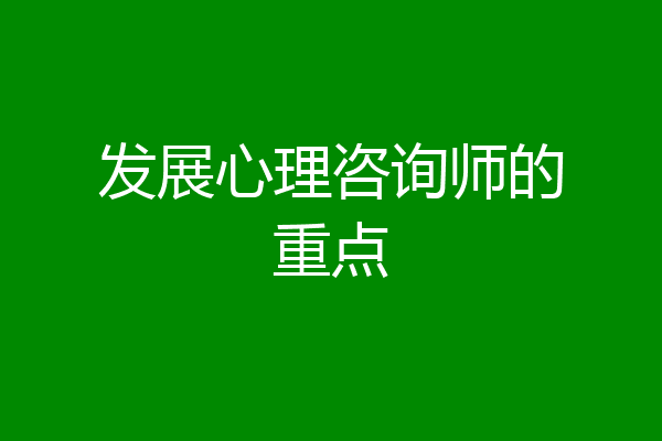 发展心理咨询师的重点