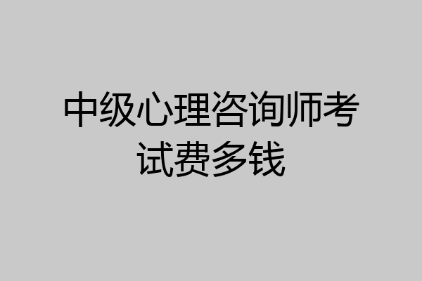 中级心理咨询师考试费多钱