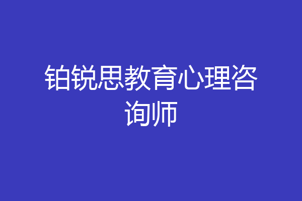 铂锐思教育心理咨询师