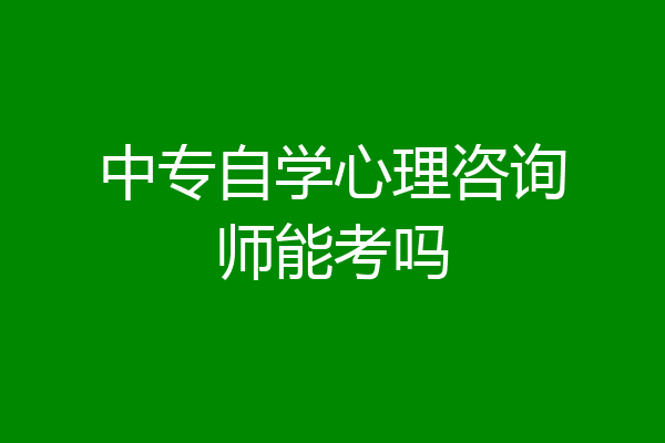 中专自学心理咨询师能考吗