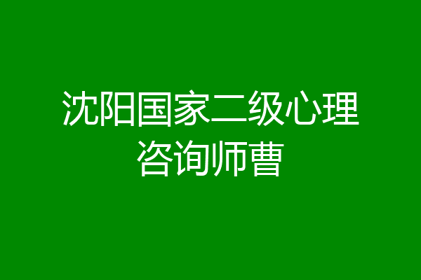 沈阳国家二级心理咨询师曹