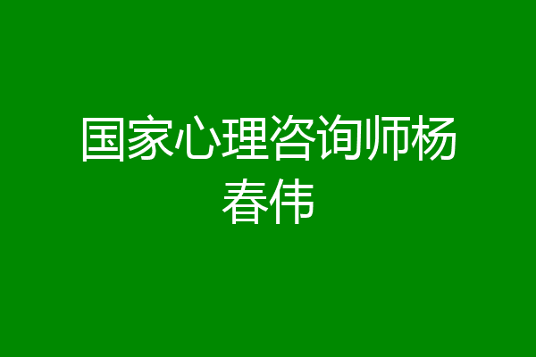 国家心理咨询师杨春伟