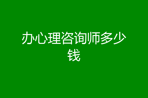 办心理咨询师多少钱