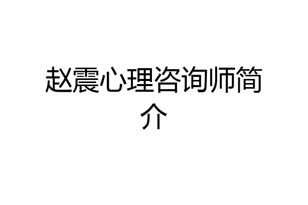 赵震心理咨询师简介